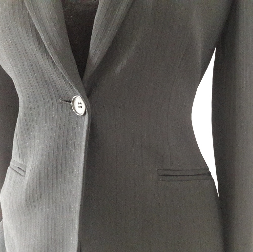 Ann Taylor Petites / Pinstripe/ Textured Blazer - Picture 5 of 8